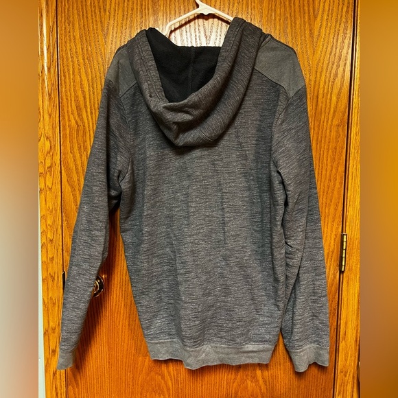 Marc Anthony Hoodie Heather Gray Button Men's XXL Comfy Trendy Woven Henley 2XL - Picture 2 of 8